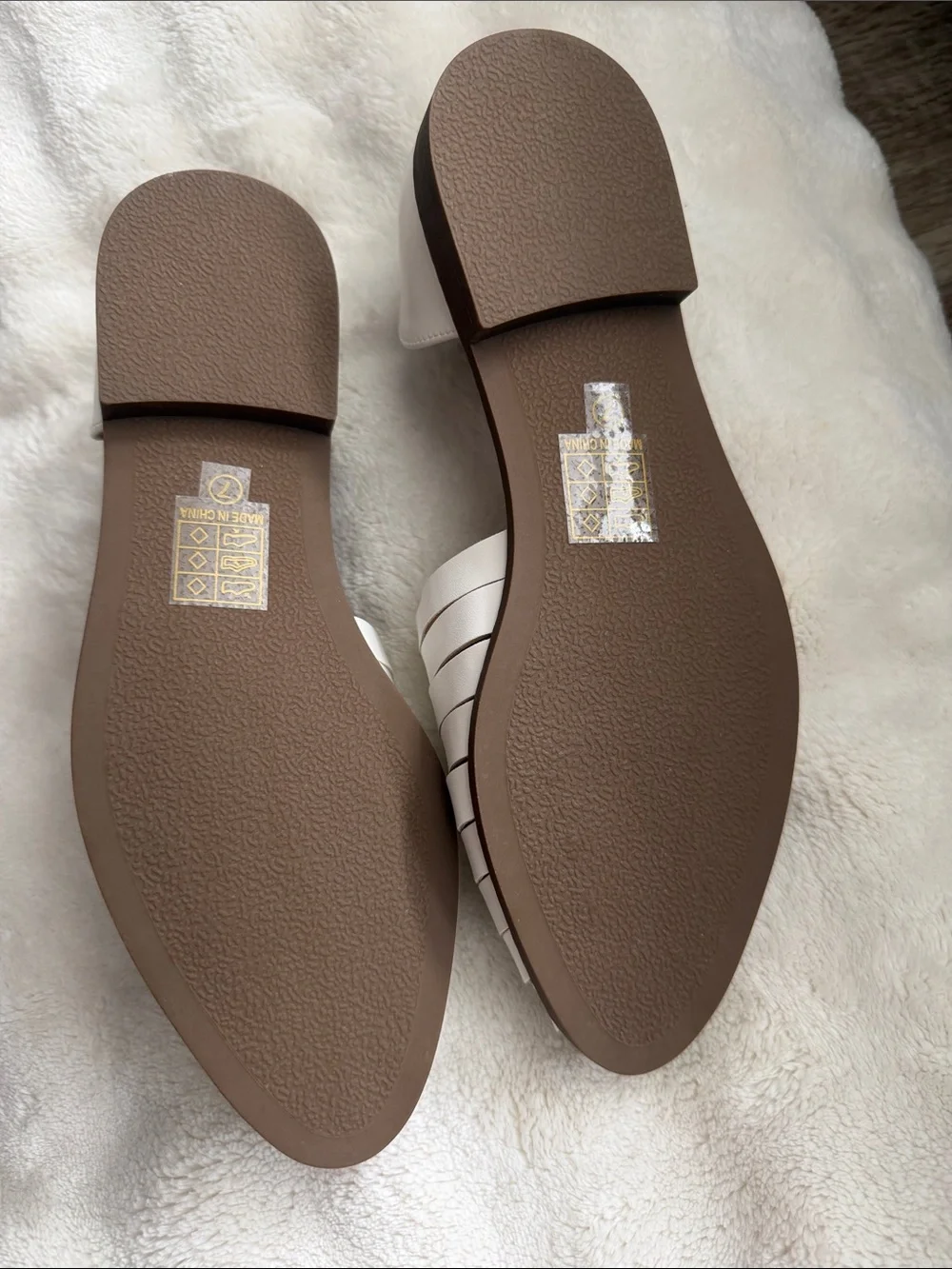 NWOT White Woven D'Orsay Flats - Sz 7
